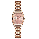 CakCity Fashion Retro Square Watches for Women Ladies Wrist Watch Classic Casual Dress Analog Quartz Wristwatch Romantic Square Pink Dial for Girls Women - CakCity Watches