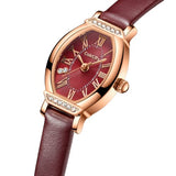 Women's Dainty Small Oval Leather Strap Watch - CakCity Watches