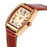 CakCity Fashion Retro Classic Roman Crystal Leather Strap Women Watches - CakCity Watches