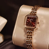 CakCity Women Ladies Analog Quartz Wrist Watch Sparkle Rose Gold 24mm Minimalist Dress Square Face Watches for Women - CakCity Watches