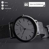 CakCity Fashion Simple Classic Analog Waterproof Unisex Stainless Steel Watch - CakCity Watches