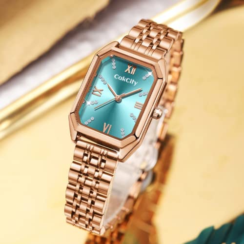 CakCity Classic Minimalist Classic Diamond Female Rectangle Case Mint Watch - CakCity Watches