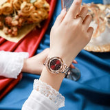 CakCity Stainless Steel Metal Wrist Watch for Women Two Tone Fashion Elegant Diamond Analog Quartz Watches Gift - CakCity Watches