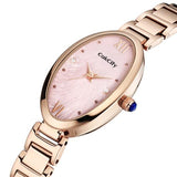 Classic Womens Analog Quartz Stainless Steel Strap with Oval Face Vintage Wrist Watch - CakCity Watches