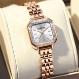 CakCity Women Ladies Analog Quartz Wrist Watch Sparkle Rose Gold 24mm Minimalist Dress Square Face Watches for Women - CakCity Watches
