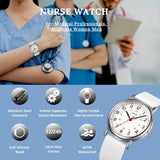 CakCity Nurse Watch for Medical Professionals, Students,Doctors, Women Men, 38mm Watch, Easy to Read Dial, Second Hand and 24 Hour,Soft and Breathable Silicone Band,Water Resistant - CakCity Watches