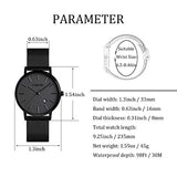 CakCity Fashion Simple Classic Analog Waterproof Unisex Stainless Steel Watch - CakCity Watches