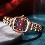 CakCity 3D Faceted Watch Face Alloy Square Case Strap Butterfly Clasp Crystal Fashion Bracelet Watches for Women - CakCity Watches