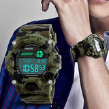 Boys Camouflage LED Sport Watch,Waterproof Digital Electronic Casual Military Wrist Kids Sports Watch with Silicone Band Luminous Alarm Stopwatch Watches - CakCity Watches