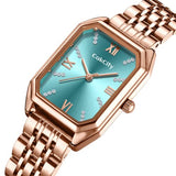 CakCity Classic Minimalist Classic Diamond Female Rectangle Case Mint Watch - CakCity Watches