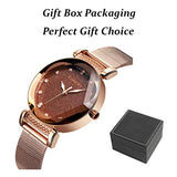 CakCity Women's Fashion Starry Sky Watch Luxury Analog Stardust Watches for Girls Casual Luminous Ladies Wrist Watch with Stainless Steel Mesh Band Dress Watch - CakCity Watches