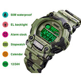 CakCity Boys Camouflage LED Sports Kids Watch Waterproof Digital Electronic Military with Luminous Alarm Stopwatch Child Watches Ages 3-10 - CakCity Watches