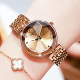 CakCity Fashion Women Watches Elegant Glitter Crystal Stainless Steel Female Ladies Watch Casual Dress Analog Quartz Waterproof Wrist Watch for Women Watch - CakCity Watches