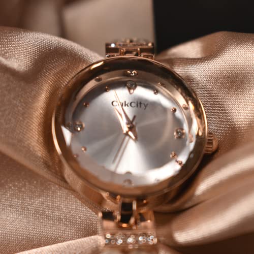 CakCity Ladies Bracelet Watches 8mm Ultra Thin Pearl Bracelet Dress Wristwatch for Women 23mm Analog Quartz Watch - CakCity Watches