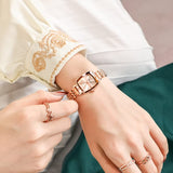 CakCity Women's Square Classic Small Luxury Diamond Japanese Quartz Wrist Watch - CakCity Watches