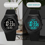 CakCity Digital Watch for Women Waterproof Stopwatch Sports Watches for Mens and Womens Unisex Outdoor Rubber Strap Multifunction Wristwatch with Luminous Display,Black/White - CakCity Watches