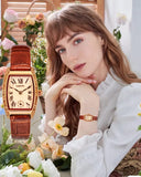 CakCity Fashion Retro Classic Roman Crystal Leather Strap Women Watches - CakCity Watches