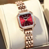 CakCity Women Ladies Analog Quartz Wrist Watch Sparkle Rose Gold 24mm Minimalist Dress Square Face Watches for Women - CakCity Watches