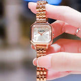 CakCity Women Ladies Analog Quartz Wrist Watch Sparkle Rose Gold 24mm Minimalist Dress Square Face Watches for Women - CakCity Watches