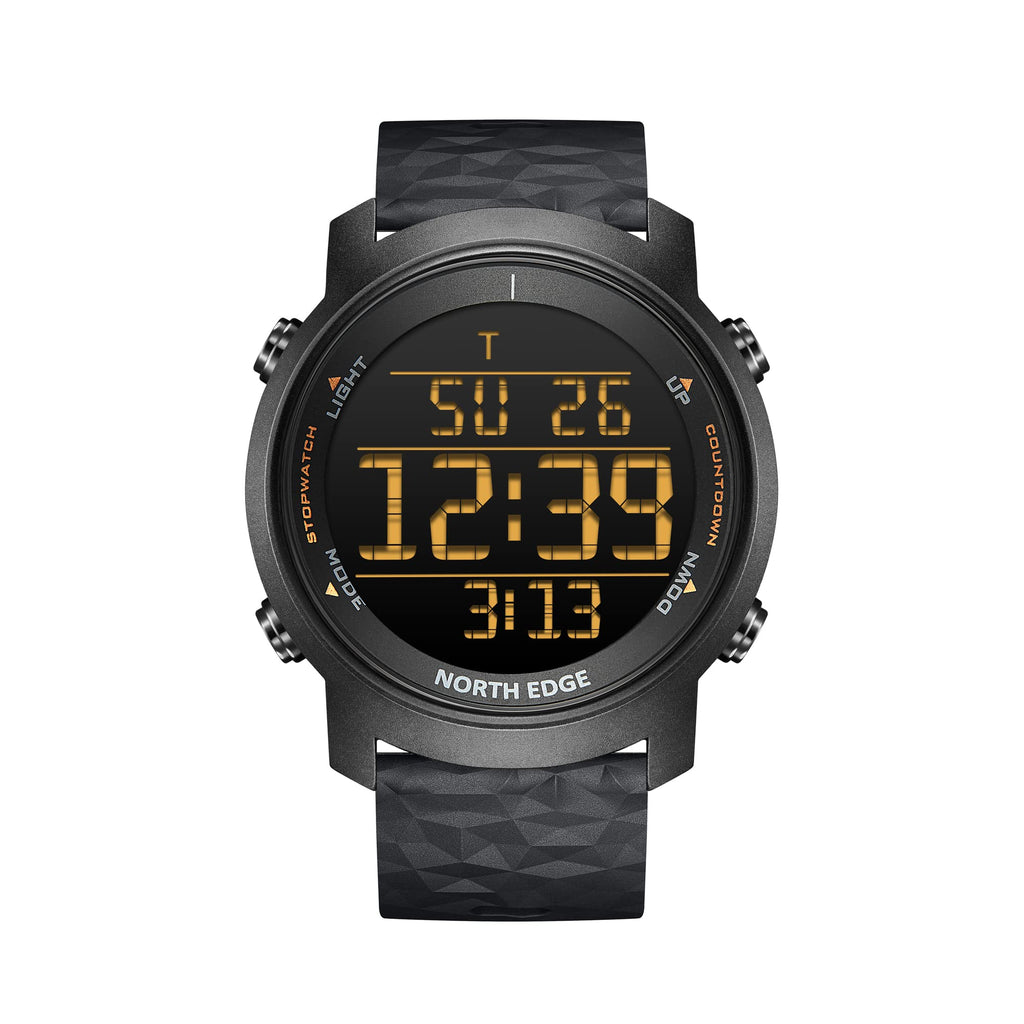CakCity Men's Digital Sports Watch Simple Large Digital Display Men's Silicone Watch - CakCity Watches