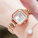 CakCity Women Ladies Analog Quartz Wrist Watch Sparkle Rose Gold 24mm Minimalist Dress Square Face Watches for Women - CakCity Watches