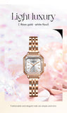 CakCity Women Ladies Analog Quartz Wrist Watch Sparkle Rose Gold 24mm Minimalist Dress Square Face Watches for Women - CakCity Watches
